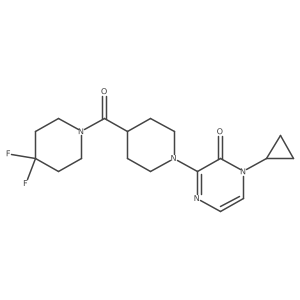 1-Cyclopropyl-3-[4-(4,4-difluoropiperidine-1-carbonyl)piperidin-1-yl]-1,2-dihydropyrazin-2-one结构式