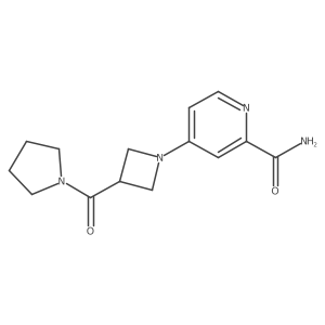 4-[3-(Pyrrolidine-1-carbonyl)azetidin-1-yl]pyridine-2-carboxamide结构式