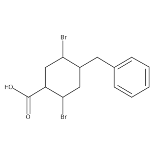 4-Benzyl-2,5-dibromocyclohexanecarboxylic acid Structure