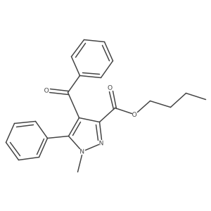 1h-Pyrazole-3-carboxylic acid,4-benzoyl-1-methyl-5-phenyl-,butyl ester Structure