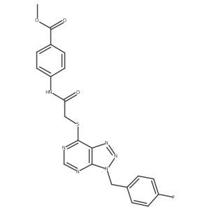 methyl 4-(2-((3-(4-fluorobenzyl)-3H-[1,2,3]triazolo[4,5-d]pyrimidin-7-yl)thio)acetamido)benzoate Structure