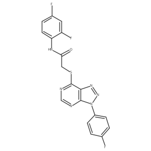 N-(2,4-difluorophenyl)-2-((3-(4-fluorophenyl)-3H-[1,2,3]triazolo[4,5-d]pyrimidin-7-yl)thio)acetamide结构式