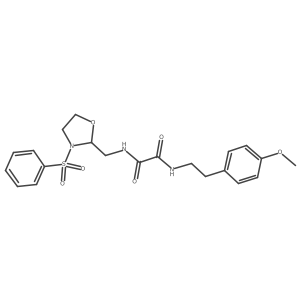 N-{[3-(benzenesulfonyl)-1,3-oxazolidin-2-yl]methyl}-N'-[2-(4-methoxyphenyl)ethyl]ethanediamide Structure
