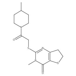 3-methyl-2-{[2-(4-methylpiperidin-1-yl)-2-oxoethyl]sulfanyl}-3H,4H,6H,7H-thieno[3,2-d]pyrimidin-4-one结构式