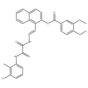 1-((2-(2-((3-Chloro-2-methylphenyl)amino)-2-oxoacetyl)hydrazono)methyl)naphthalen-2-yl 3,4-dimethoxybenzoate结构式