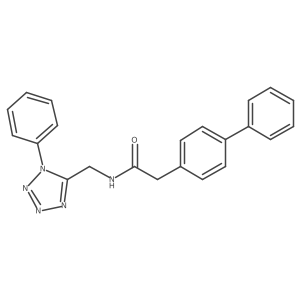 2-([1,1'-biphenyl]-4-yl)-N-((1-phenyl-1H-tetrazol-5-yl)methyl)acetamide结构式
