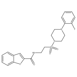 N-(2-((4-(2-fluorophenyl)piperazin-1-yl)sulfonyl)ethyl)benzofuran-2-carboxamide结构式
