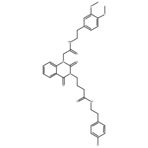 N-[2-(4-chlorophenyl)ethyl]-4-[1-(2-{[2-(3,4-dimethoxyphenyl)ethyl]amino}-2-oxoethyl)-2,4-dioxo-1,4-dihydroquinazolin-3(2H)-yl]butanamide结构式