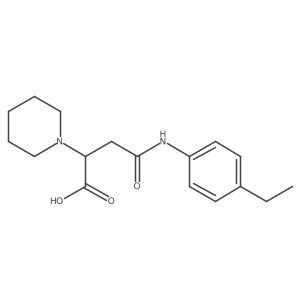 4-((4-Ethylphenyl)amino)-4-oxo-2-(piperidin-1-yl)butanoic acid结构式