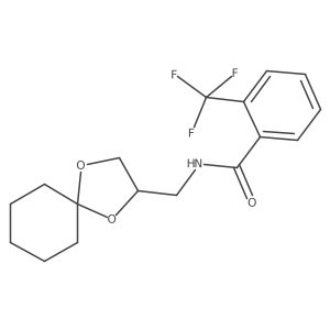 N-(1,4-dioxaspiro[4.5]decan-2-ylmethyl)-2-(trifluoromethyl)benzamide结构式