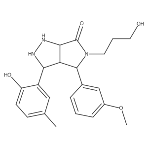 3-(2-Hydroxy-5-methylphenyl)-5-(3-hydroxypropyl)-4-(3-methoxyphenyl)-1,2,3,3a,4,6a-hexahydropyrrolo[3,4-c]pyrazol-6-one结构式