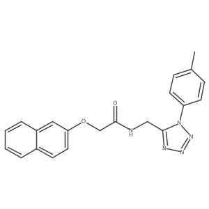 2-(naphthalen-2-yloxy)-N-((1-(p-tolyl)-1H-tetrazol-5-yl)methyl)acetamide结构式