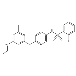 N-(4-((4-(ethylamino)-6-methylpyrimidin-2-yl)amino)phenyl)-2-fluorobenzenesulfonamide结构式