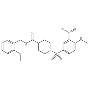 N-[(2-Methoxyphenyl)methyl]-1-[[4-(methylamino)-3-nitrophenyl]sulfonyl]-4-piperidinecarboxamide结构式