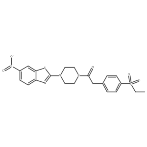 2-(4-(Ethylsulfonyl)phenyl)-1-(4-(6-nitrobenzo[d]thiazol-2-yl)piperazin-1-yl)ethanone结构式