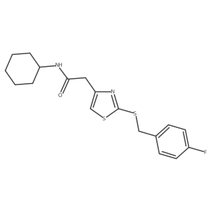 N-cyclohexyl-2-(2-((4-fluorobenzyl)thio)thiazol-4-yl)acetamide Structure