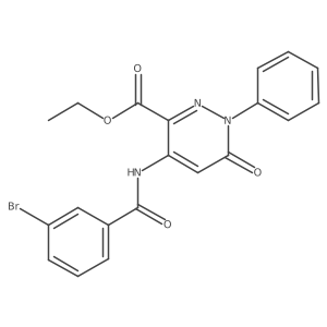 Ethyl 4-(3-bromobenzamido)-6-oxo-1-phenyl-1,6-dihydropyridazine-3-carboxylate结构式