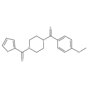 (4-(4-Methoxyphenylcarbonothioyl)piperazin-1-yl)(thiophen-2-yl)methanone结构式