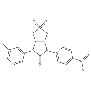 1-(4-nitrophenyl)-3-(m-tolyl)tetrahydro-1H-thieno[3,4-d]imidazole-2(3H)-thione 5,5-dioxide Structure