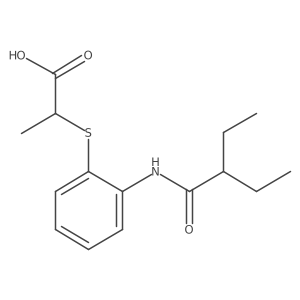 2-[[2-[(2-Ethyl-1-oxobutyl)amino]phenyl]thio]propanoic acid结构式