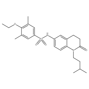 4-ethoxy-N-(1-isopentyl-2-oxo-1,2,3,4-tetrahydroquinolin-6-yl)-3,5-dimethylbenzenesulfonamide结构式