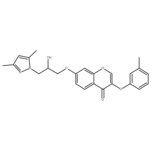 7-(3-(3,5-dimethyl-1H-pyrazol-1-yl)-2-hydroxypropoxy)-3-(m-tolyloxy)-4H-chromen-4-one结构式