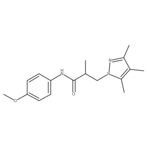 N-(4-methoxyphenyl)-2-methyl-3-(3,4,5-trimethyl-1H-pyrazol-1-yl)propanamide结构式