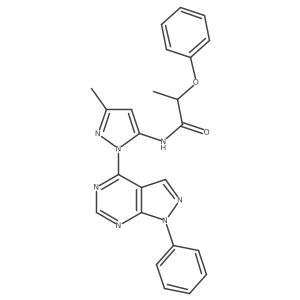 N-(3-methyl-1-(1-phenyl-1H-pyrazolo[3,4-d]pyrimidin-4-yl)-1H-pyrazol-5-yl)-2-phenoxypropanamide结构式