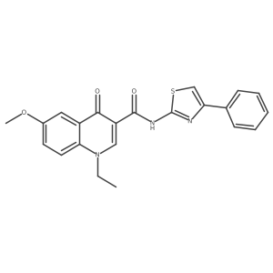 1-ethyl-6-methoxy-4-oxo-N-[(2Z)-4-phenyl-1,3-thiazol-2(3H)-ylidene]-1,4-dihydroquinoline-3-carboxamide Structure