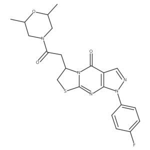 6-(2-(2,6-dimethylmorpholino)-2-oxoethyl)-1-(4-fluorophenyl)-6,7-dihydropyrazolo[3,4-d]thiazolo[3,2-a]pyrimidin-4(1H)-one Structure
