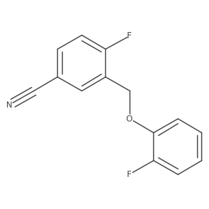 4-Fluoro-3-[(2-fluorophenoxy)methyl]benzonitrile Structure