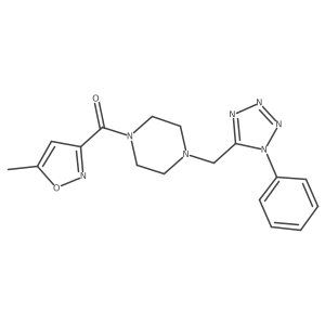 (5-methylisoxazol-3-yl)(4-((1-phenyl-1H-tetrazol-5-yl)methyl)piperazin-1-yl)methanone Structure