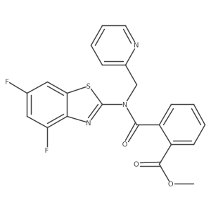 Methyl 2-((4,6-difluorobenzo[d]thiazol-2-yl)(pyridin-2-ylmethyl)carbamoyl)benzoate Structure