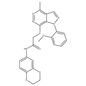 COc1ccccc1-n1ncc2c(C)nnc(SCC(=O)Nc3ccc4c(c3)OCCO4)c21结构式