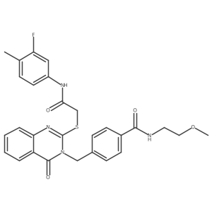 4-((2-((2-((3-fluoro-4-methylphenyl)amino)-2-oxoethyl)thio)-4-oxoquinazolin-3(4H)-yl)methyl)-N-(2-methoxyethyl)benzamide Structure