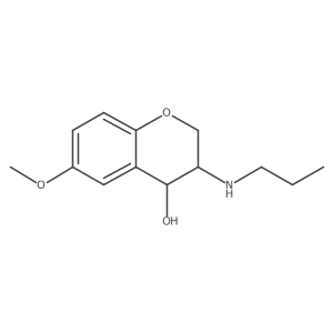 2H-1-Benzopyran-4-ol, 3,4-dihydro-6-methoxy-3-(propylamino)-, trans- Structure