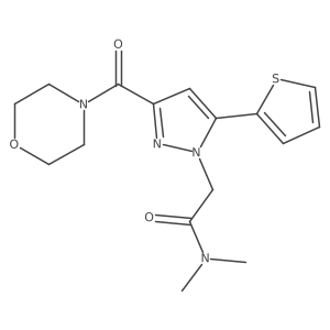 N,N-dimethyl-2-(3-(morpholine-4-carbonyl)-5-(thiophen-2-yl)-1H-pyrazol-1-yl)acetamide Structure