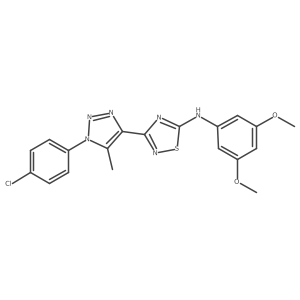 3-[1-(4-chlorophenyl)-5-methyl-1H-1,2,3-triazol-4-yl]-N-(3,5-dimethoxyphenyl)-1,2,4-thiadiazol-5-amine结构式