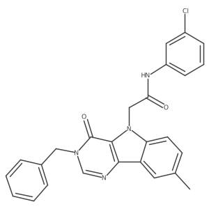 2-(3-benzyl-8-methyl-4-oxo-3H-pyrimido[5,4-b]indol-5(4H)-yl)-N-(3-chlorophenyl)acetamide Structure