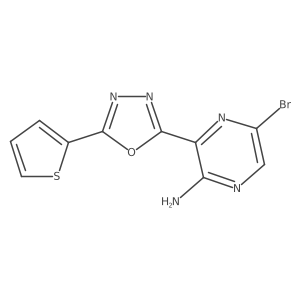 5-Bromo-3-(5-(thiophen-2-yl)-1,3,4-oxadiazol-2-yl)pyrazin-2-amine结构式