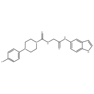 4-(4-fluorophenyl)-N-[2-(1H-indol-5-ylamino)-2-oxoethyl]piperazine-1-carboxamide结构式
