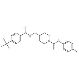 N-(4-fluorophenyl)-4-((4-(trifluoromethyl)benzamido)methyl)piperidine-1-carboxamide结构式