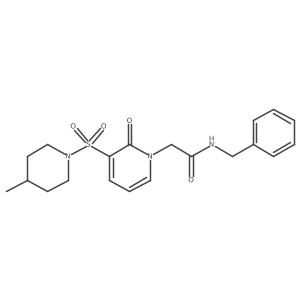 N-benzyl-2-(3-((4-methylpiperidin-1-yl)sulfonyl)-2-oxopyridin-1(2H)-yl)acetamide Structure