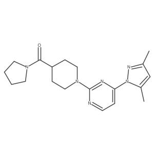 (1-(4-(3,5-dimethyl-1H-pyrazol-1-yl)pyrimidin-2-yl)piperidin-4-yl)(pyrrolidin-1-yl)methanone结构式