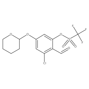 3-Chloro-2-formyl-5-(tetrahydro-2H-pyran-2-yloxy)phenyl trifluoromethanesulfonate Structure