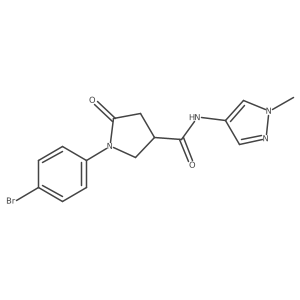 1-(4-bromophenyl)-N-(1-methyl-1H-pyrazol-4-yl)-5-oxopyrrolidine-3-carboxamide结构式