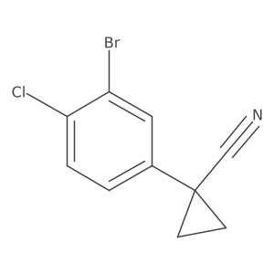 1-(3-Bromo-4-chlorophenyl)cyclopropane-1-carbonitrile结构式