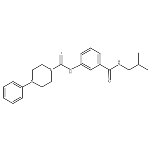 N-{3-[(2-methylpropyl)carbamoyl]phenyl}-4-phenylpiperazine-1-carboxamide结构式