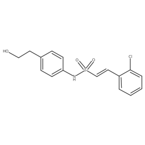 2-(2-chlorophenyl)-N-[4-(2-hydroxyethyl)phenyl]ethene-1-sulfonamide结构式