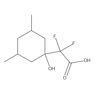 2,2-Difluoro-2-(1-hydroxy-3,5-dimethylcyclohexyl)acetic acid Structure